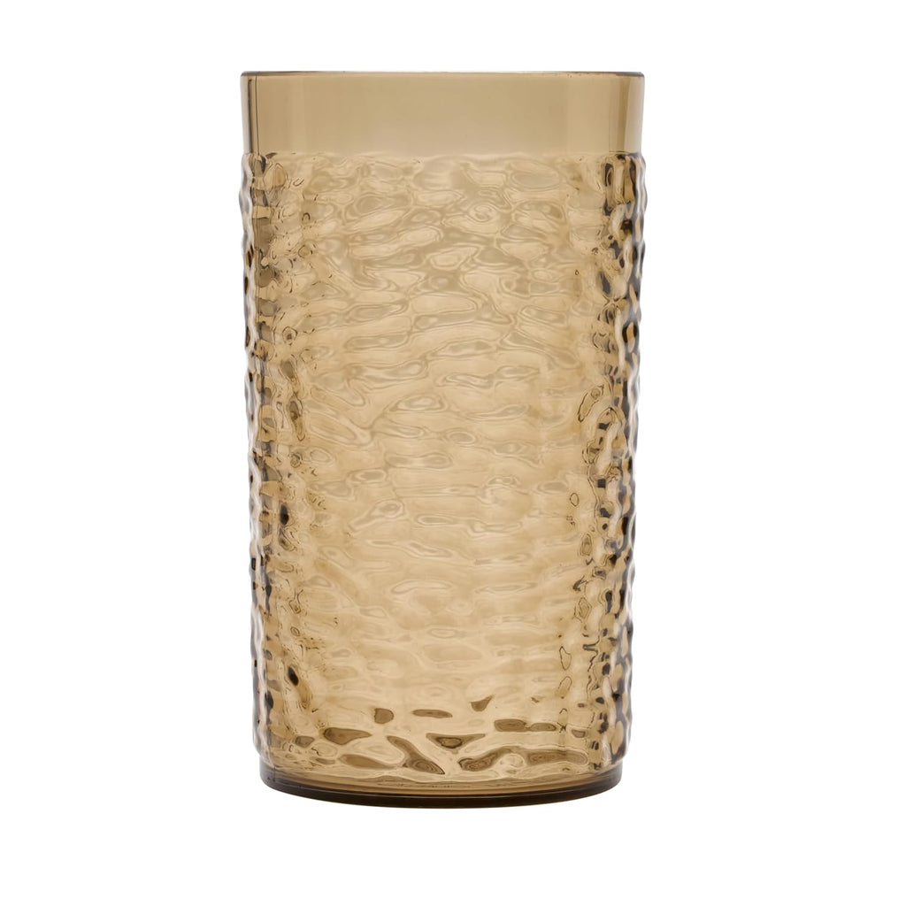 G.E.T. 3316-SM-EC Heavy-Duty Shatterproof Plastic Pebbled Tumbler, 16 Ounce, Smoke (Set of 4)