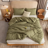 Queen Comforter Set Olive Green, 3pcs Bedding Sets Queen (1 Boho Olive Comforter & 2 Pillowcases)