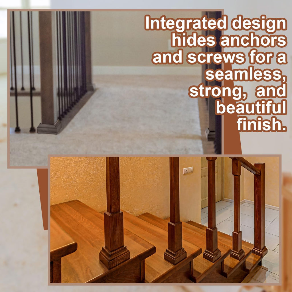 2 Set 3-1/2" Newel Post Mounting Kit, Fastener Installation Kit