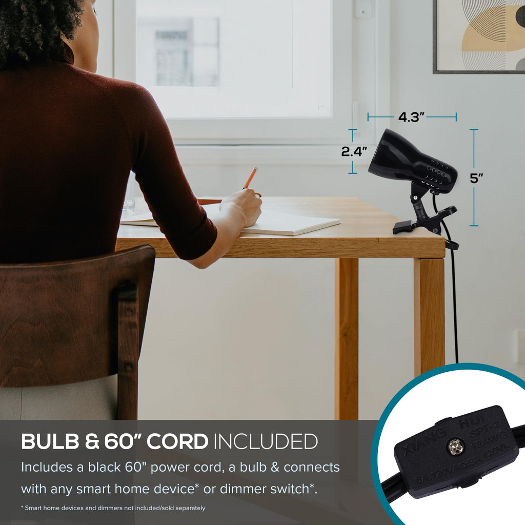 Adjustable LED Mini Clip Reading Lamp, Multipurpose Clip Lamp, or Bedroom, Smart Home Compatible, LED Bulb Included
