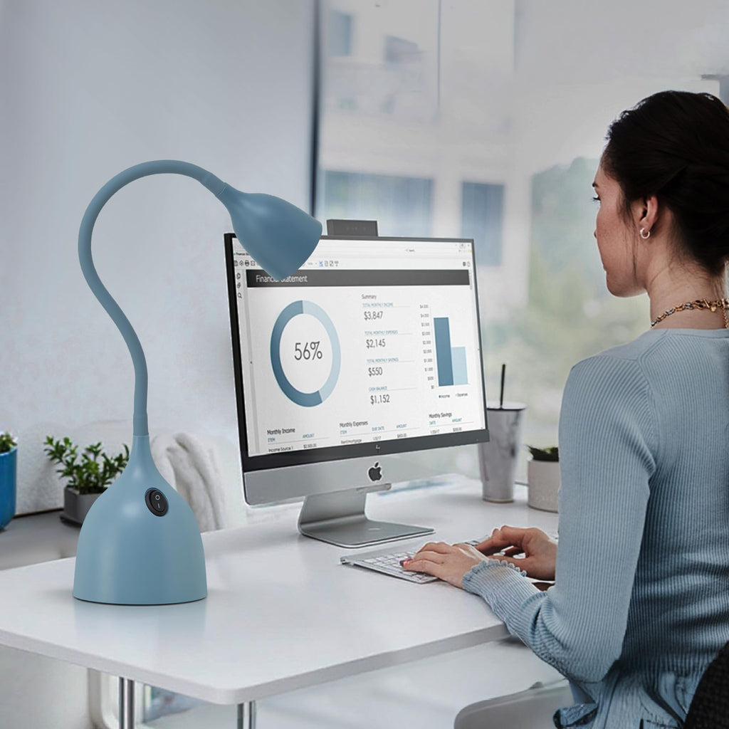 Desk Lamp for College Dorm Room - LED Reading Light, Blue