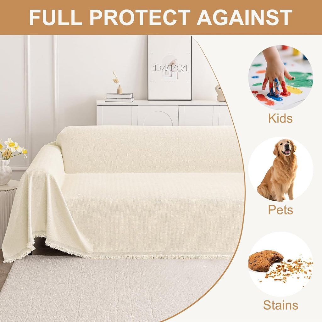 Couch Cover for Dogs, Chenille Sofa Covers for 3 Cushion Couch