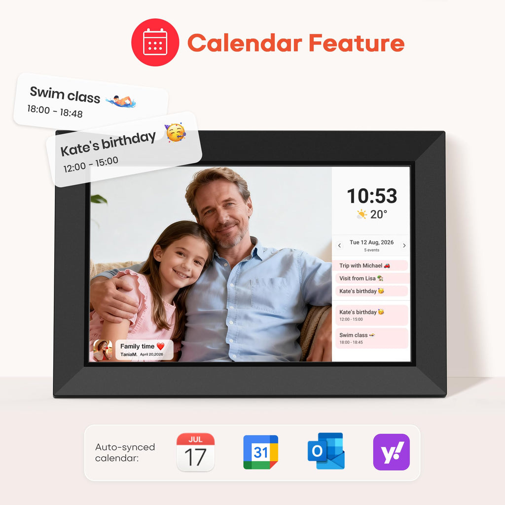 Frameo Digital Picture Frame, 10.1" Electronic Photo Frames WiFi, 32GB