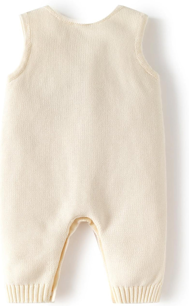 100% Cotton Baby Knitted Romper, Ribbed Sleeveless Jumpsuit for Infants and Toddlers Overall Bodysuit Newborn Gifts