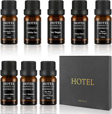 Hotel Collection Diffuser Essential Oil Gift Set,Hotel Scents,Stress Relief Air Freshening,My Way,The Beach Villas - Set of 8