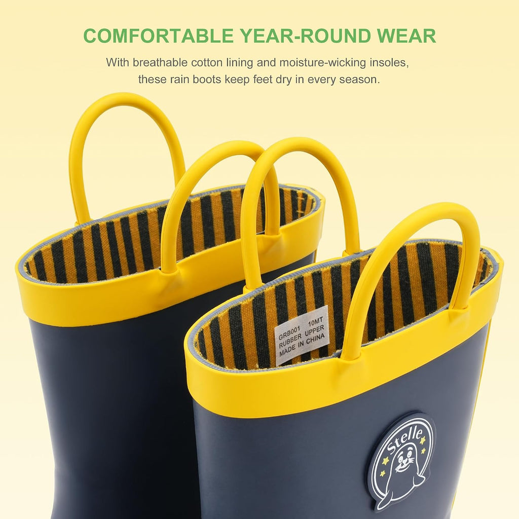 Kids Rain Boots for Boys Girls Outdoor Play and Rainy Days