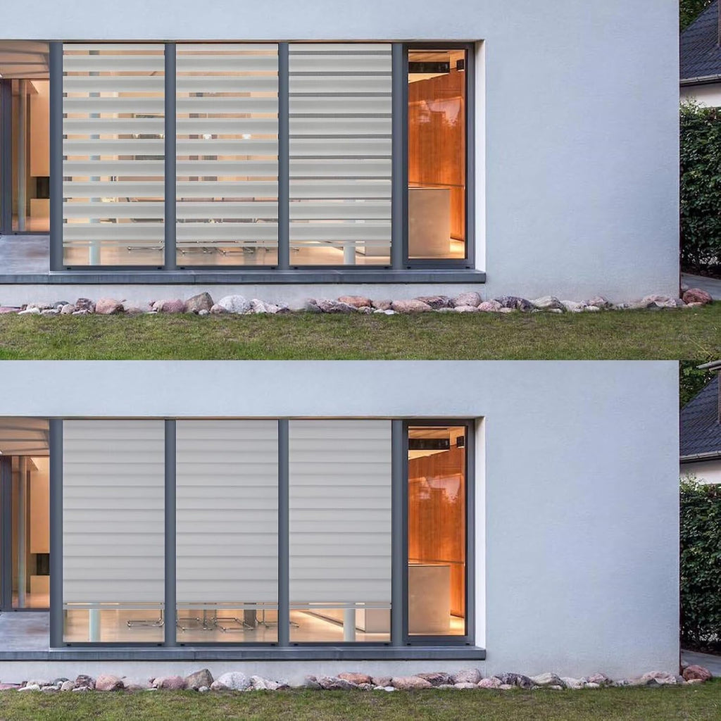 Roller Shades Zebra Blinds for Windows Cordless Day and Night Light Filtering Dual Layer Roller Blinds 33" x 72" Grey