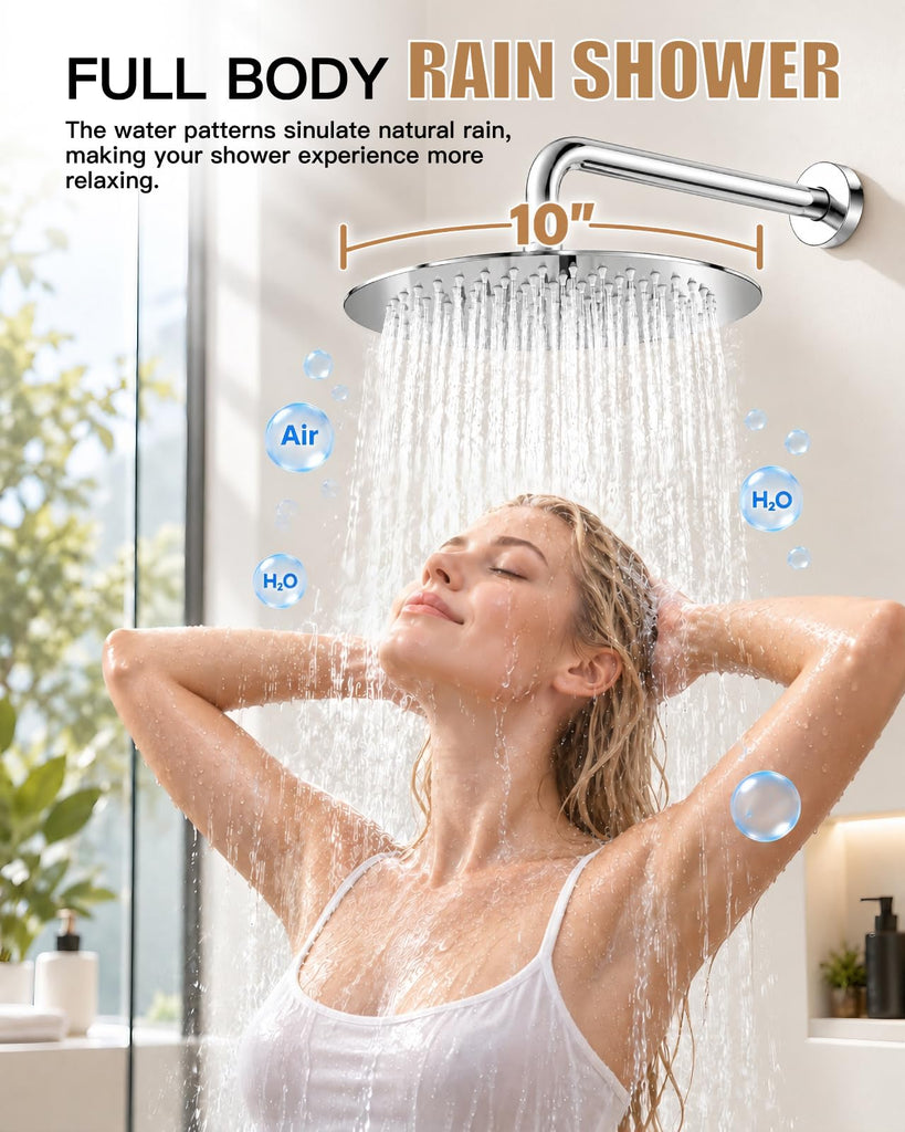 Shower Faucet Set with Rough-in Valve Trim Kit,Polish Chrome