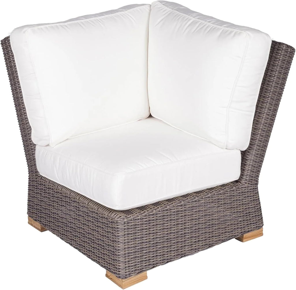 Sanibel Teak Sectional Couch Corner Section, Off-White