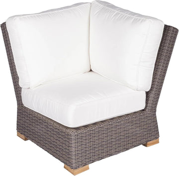 Sanibel Teak Sectional Couch Corner Section, Off-White