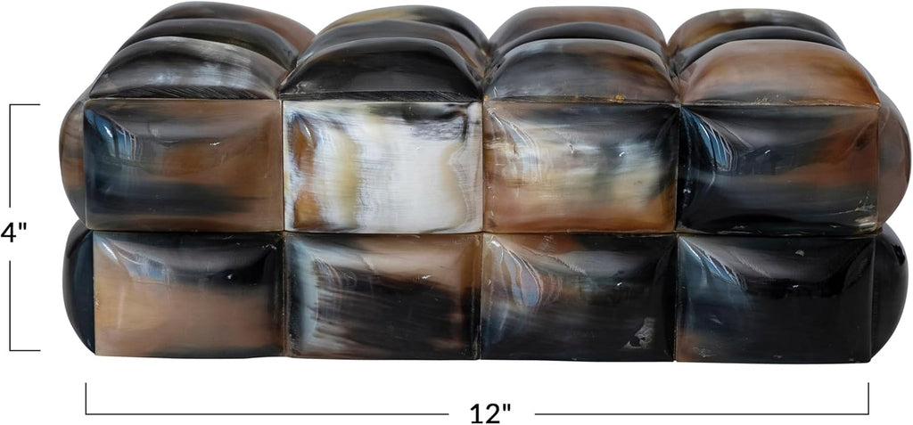Decorative Horn Bubble Storage Box, Black and Brown