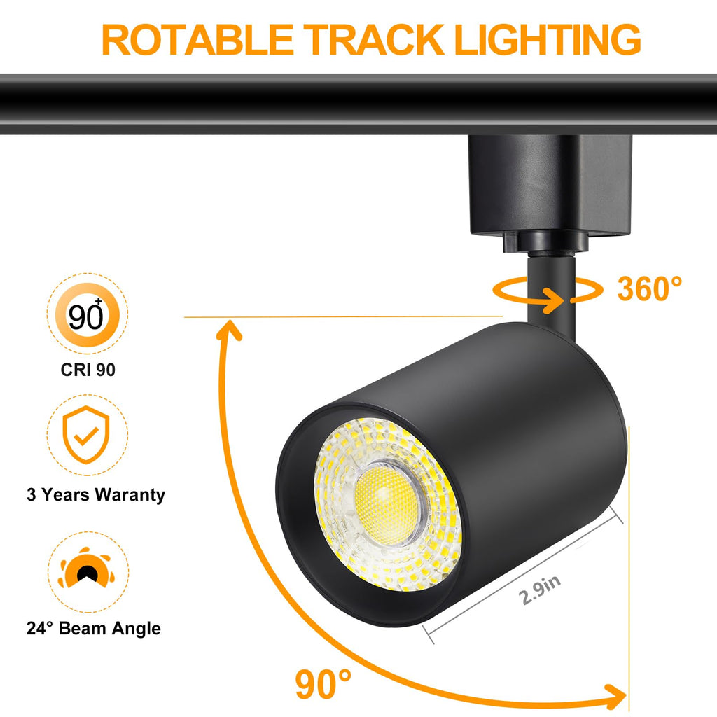 LED Track Lighting Kit with 13FT H Type Track Rail, Black