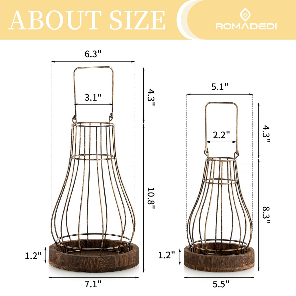 Lantern Rustic Farmhouse Decor, Set of 2