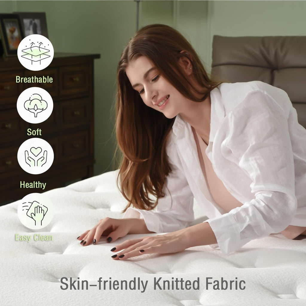 King Size Mattress, 10 Inch Hybrid Mattress in a Box, Gel Memory Foam with Individually Wrapped Pocket Springs
