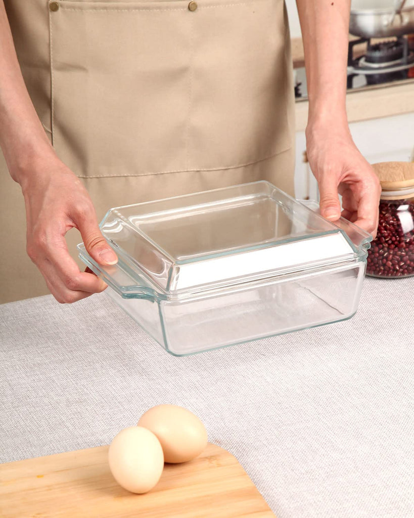 8x8 Square Baking Dish with Glass Cover and Lid