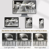 Modern Dining Chairs Set of 2, Faux Leather Upholstered Kitchen Chairs with Curved Back and Metal Legs