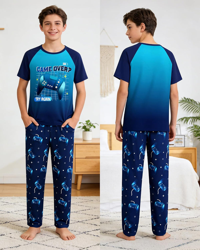 Boys Pajamas Little Big Boys Short Sleeves and Pants Pajamas Piece Pjs Set Kids Sleepwear