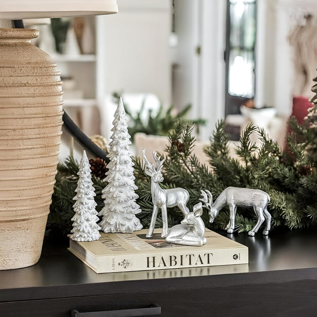 Christmas Decoration Reindeer and Tree Figurines Table Decor