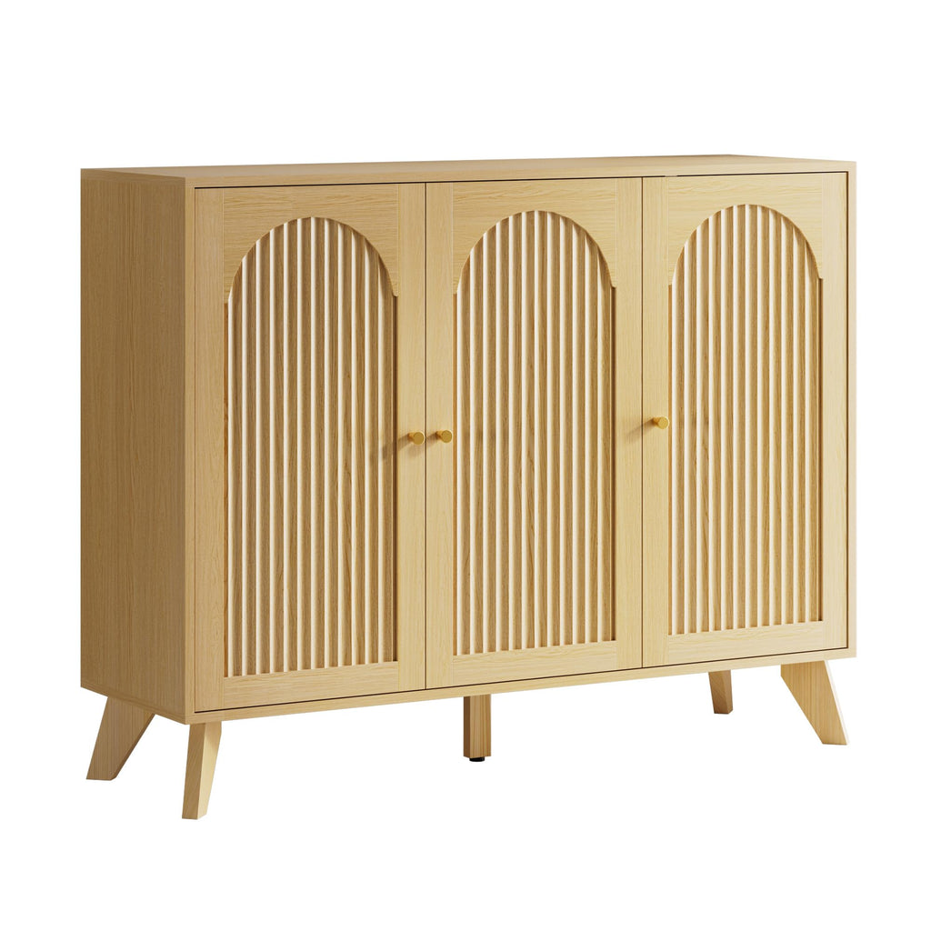 Shoe Cabinet with 3 Doors, Large Shoe Storage Cabinet, Oak