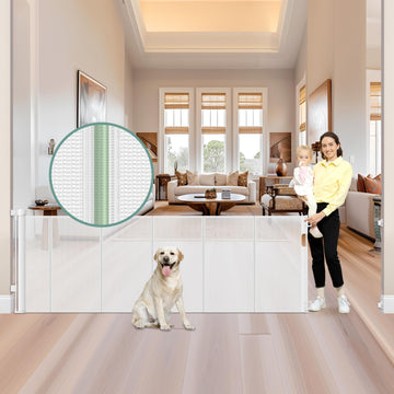 Reinforced 159 Inch Extra Wide Child Gates for wide Openings, Indoor/Outdoor Retractable Fence/Barrier/Blocker/Screen