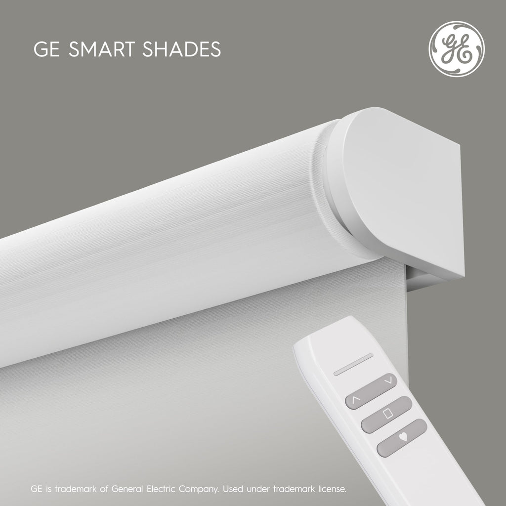 GE Smart Shades Motorized Roller Shade, Translucent White, 30 in, White