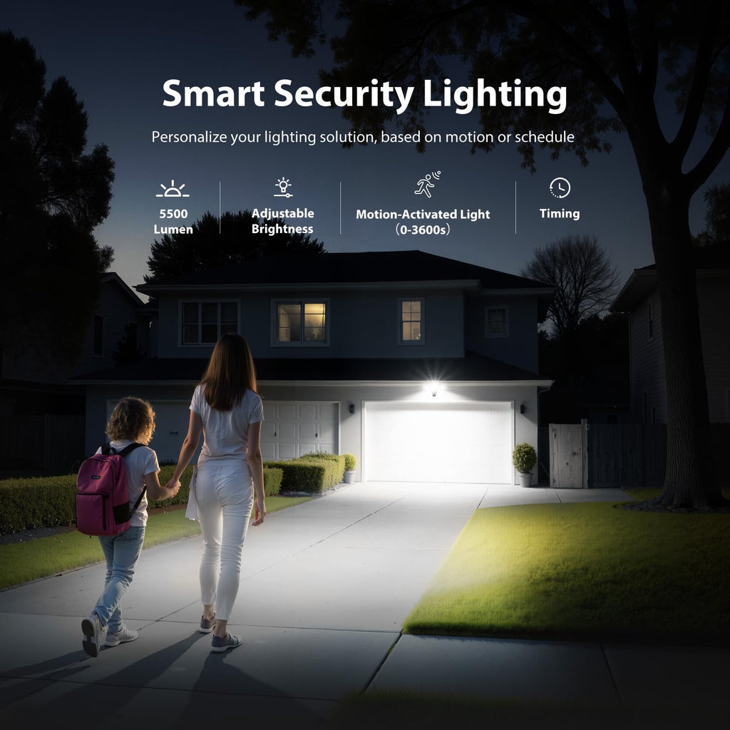2K Floodlight Camera Plug&Hardwired, Smart Security Camera Outdoor