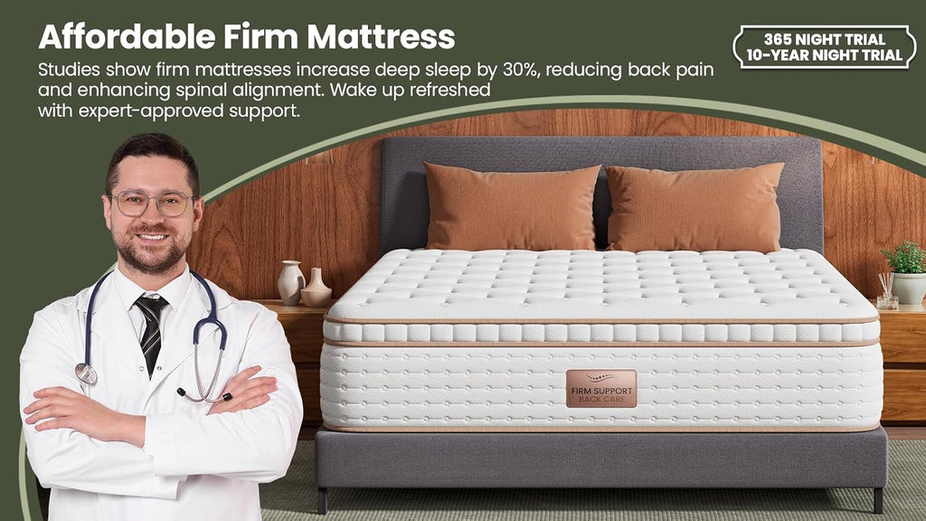 California King Mattress 13 Inch - Firm Hybrid Mattress in a Box Cal King - Orthopedic Support for Back Pain Relief &