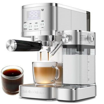 Espresso Machine with Stepless Adjustment Milk Frother
