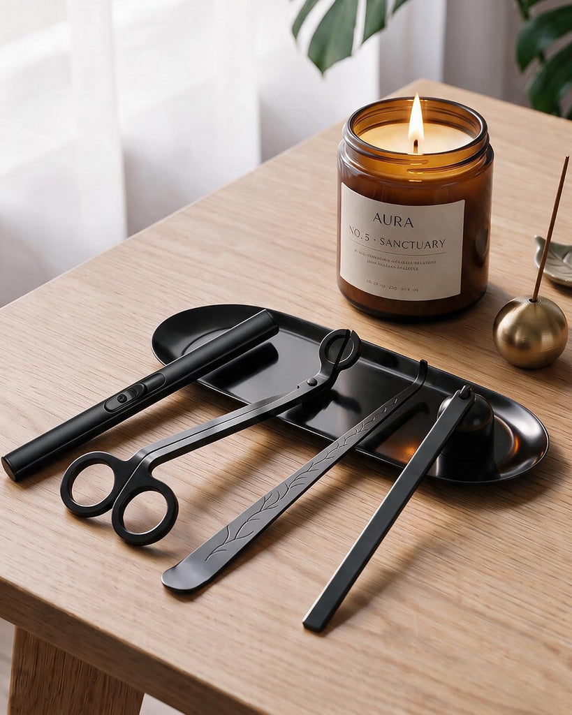 5 in 1 Candle Accessory Set, Matte Black