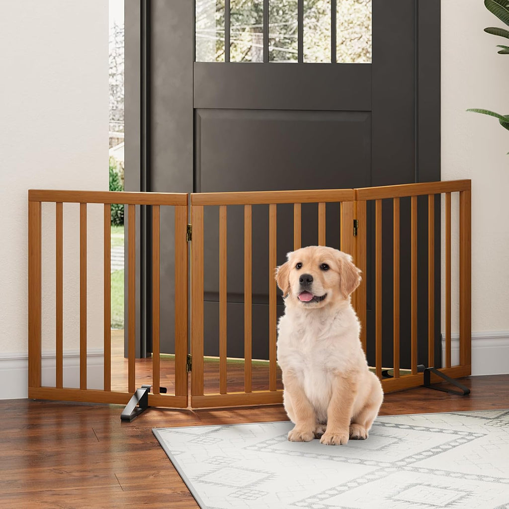 Freestanding Dog Gates for Doorways, Foldable Dog Gate Indoor, Pet Gates for Doorways Bedroom, Puppy Gate with Metal