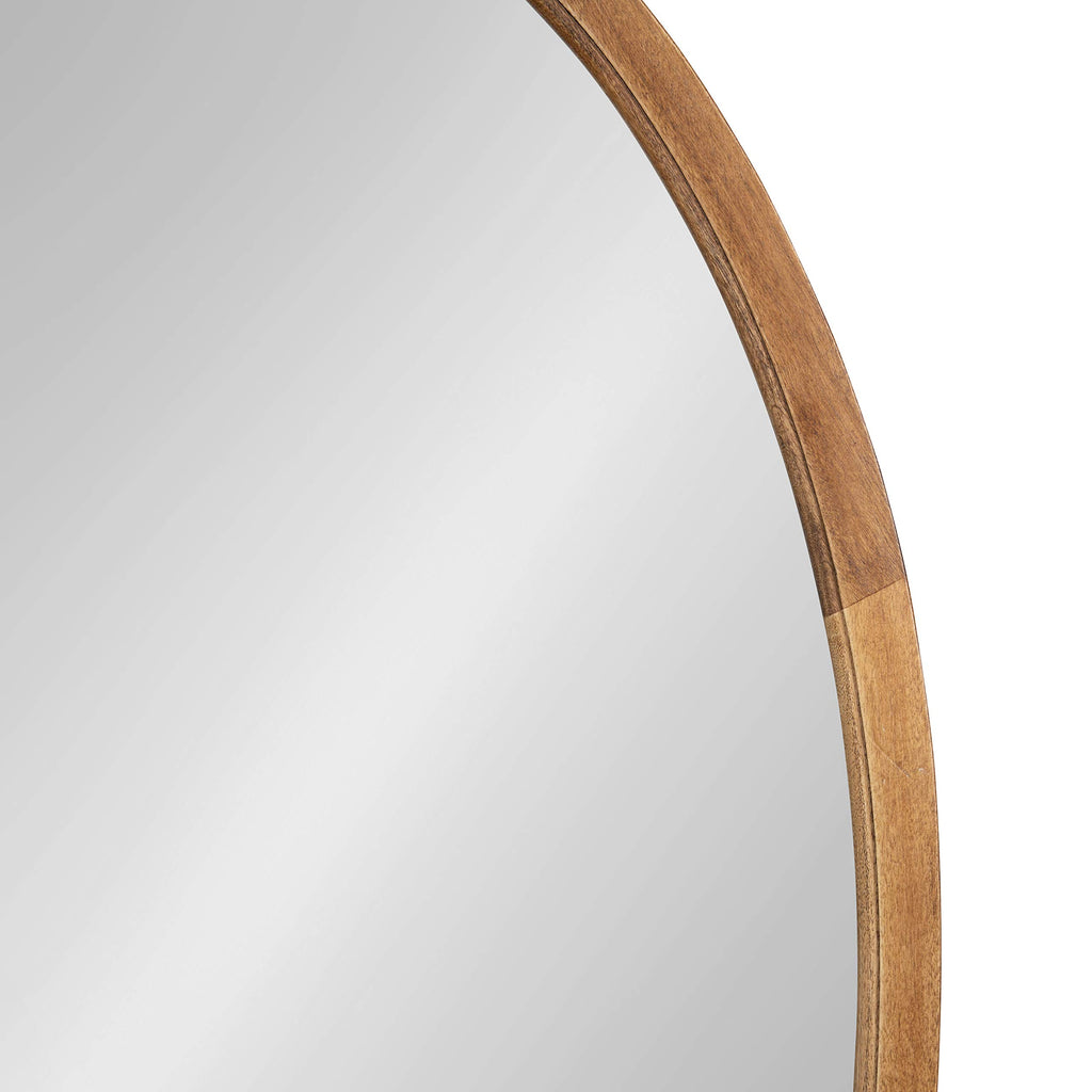 Hogan Farmhouse Oval Framed Wall Mirror, 24 x 36, Rustic Brown, Decorative Bulletin Board for Wall