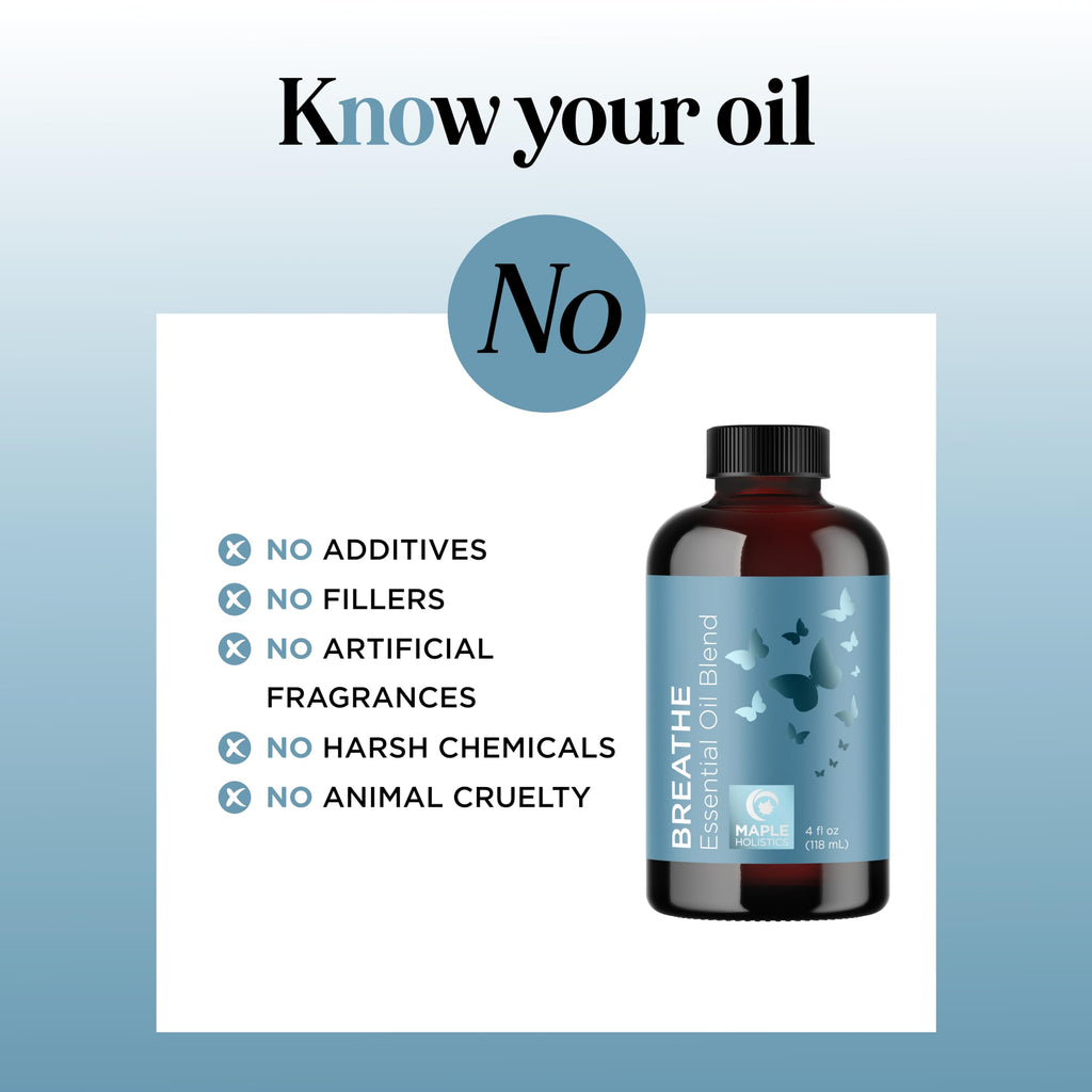 Breathe Essential Oil for Diffuser - Invigorating and Refreshing Breathe Essential Oil Blend with Eucalyptus