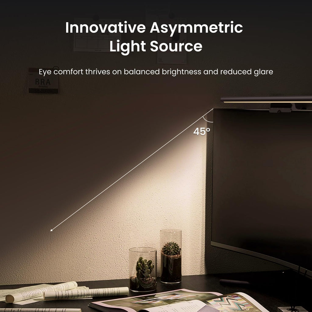 Monitor Light Bar, Computer Monitor Lamp Gaming, 250LM No Glare Eye-Care LED Screen Bar, Touch Control USB Reading