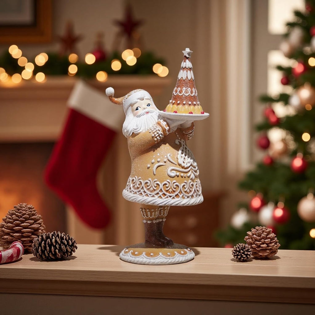 Gingerbread Christmas Decor Resin Gingerbread Santa Christmas Decorations Indoor Home Living Room Decor 6.5 * 4.5 *