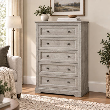 Farmhouse Dresser 5 Drawer, Bedroom Chest of Drawers, Dressers with 5 Drawers, Wooden Dressers, Tv Stand