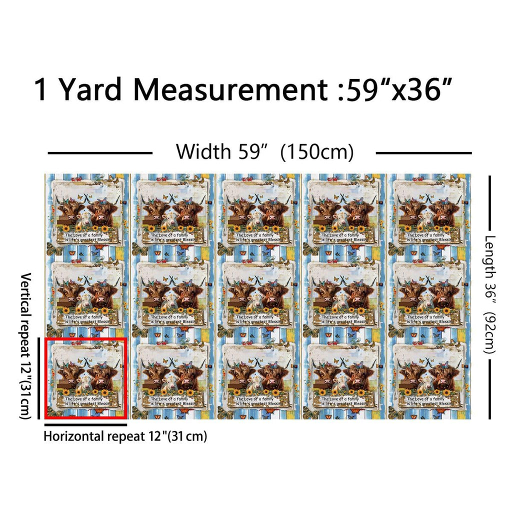 Highland Cow Fabric by The Yard Soft 10 Yards