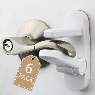 Lever Lock (6 Pack) Prevents Toddlers from Opening Doors. 3.25" L * 1.5" W * 4.5" H Easy One Hand Operation for