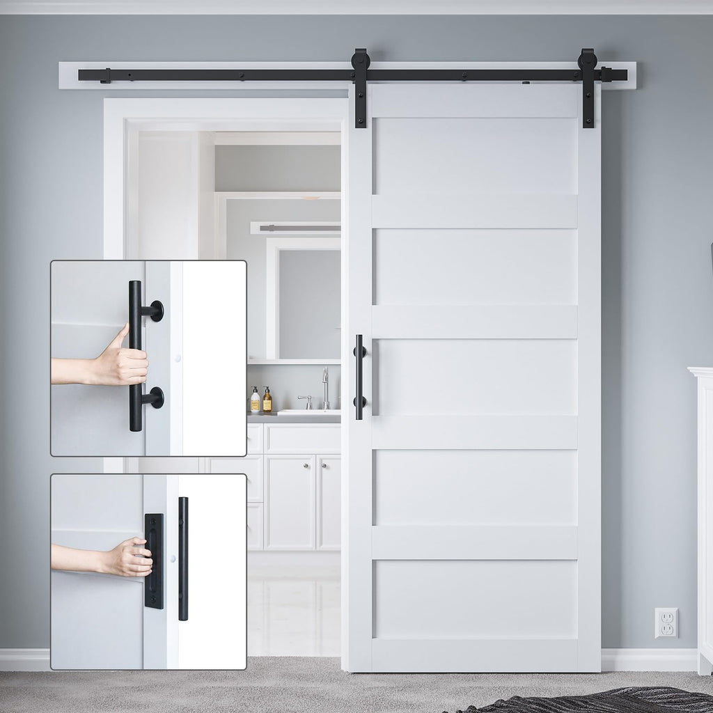 38in x 84in Sliding Barn Door 5 Panel with Water-Proof PVC Surface