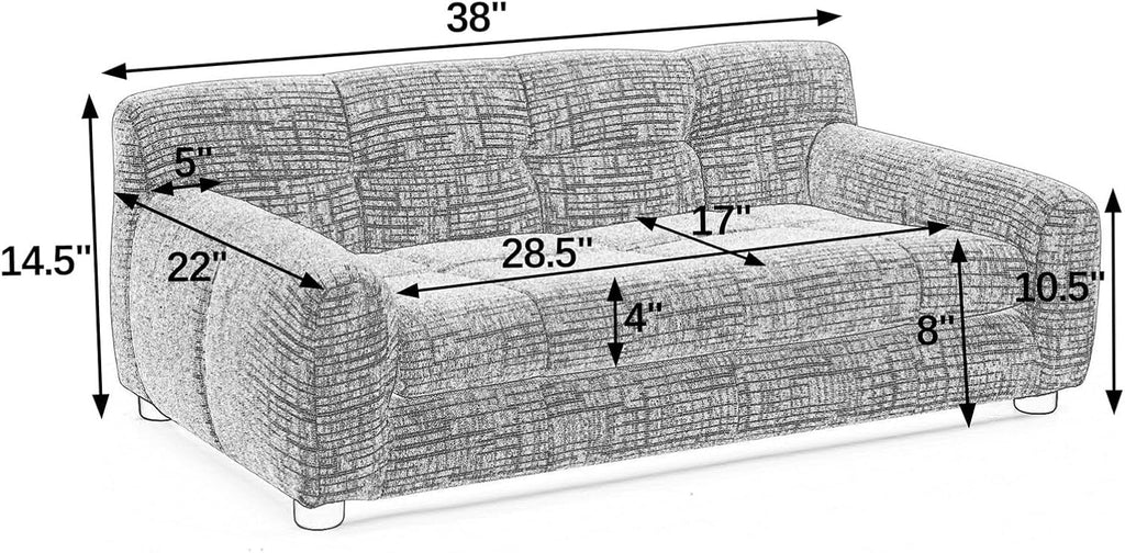 Comfort Dog Sofa with Backrest and Armrests, Big Dog Couch Bed with Soft Cushion for Medium and Large Dogs, Modern