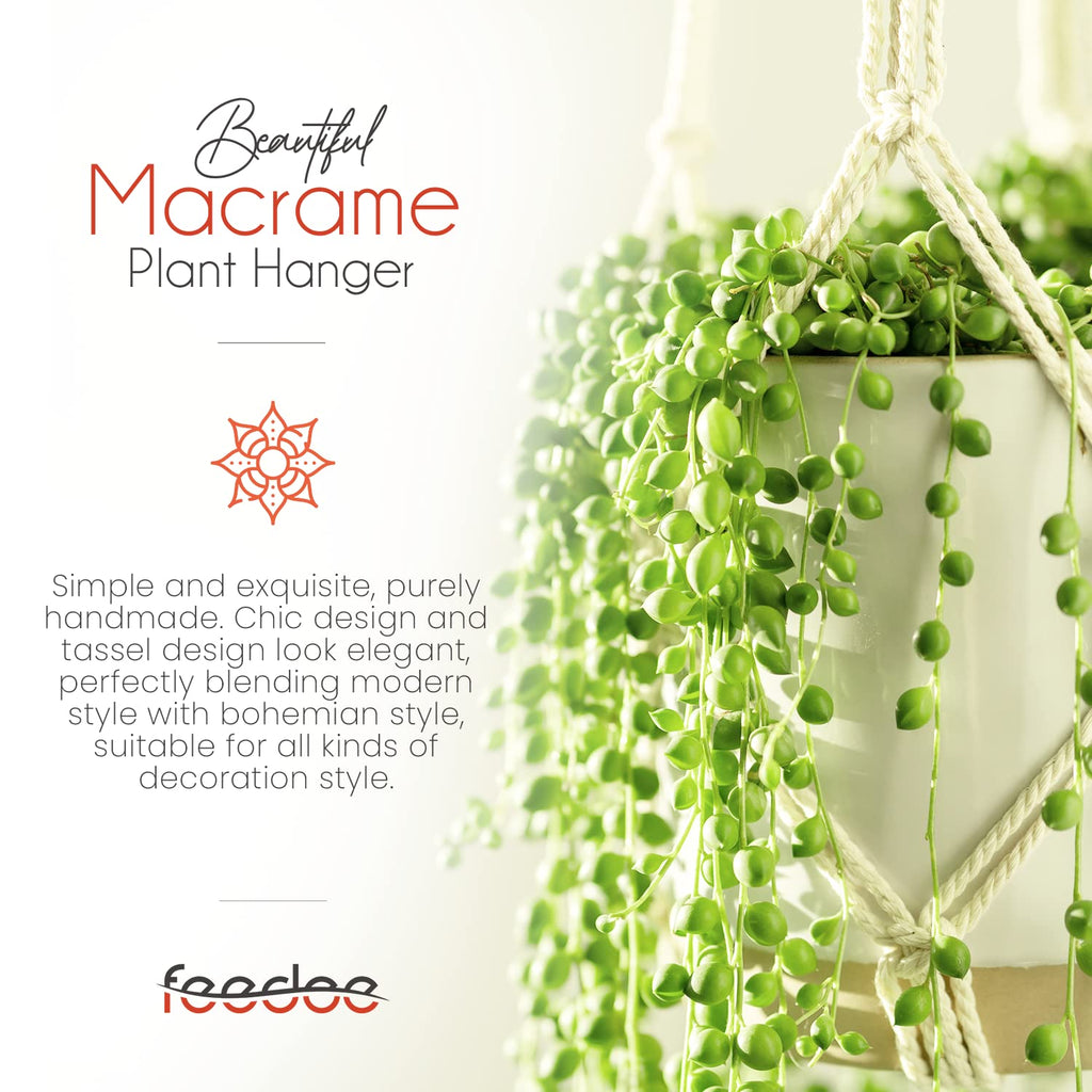 Macrame Plant Hangers Indoor Macrame Hanging Planters for Indoor Plants, 6 Pack Hanging Plant Holders Indoor Hanging