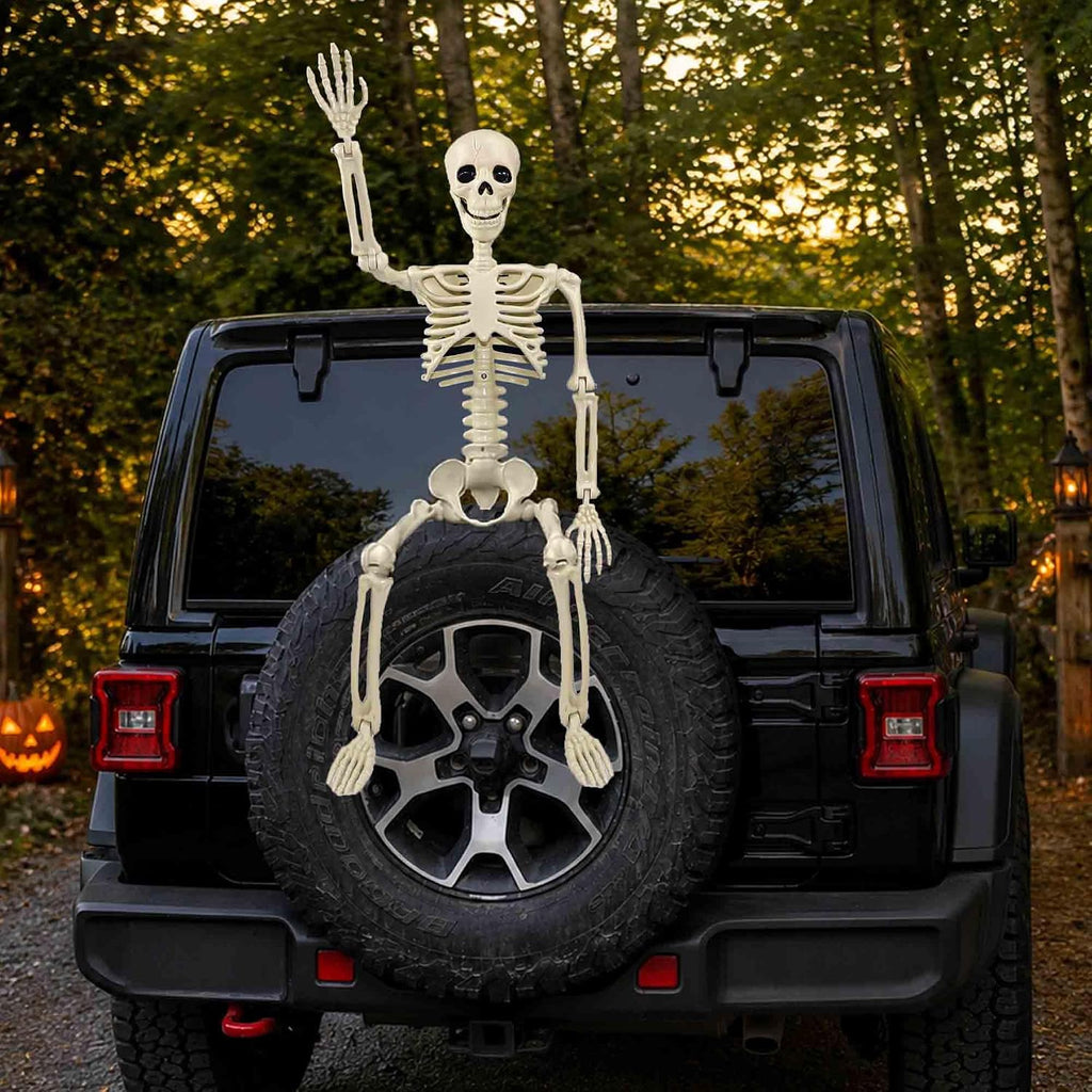 36" Skeleton Halloween Decorations, 3ft Life Size Human Skeleton with Full Body Movable Posable Joints Skeleton