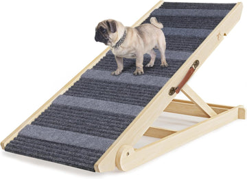 Dog Ramp for Bed, Folding Wooden Pet Ramp for Small Large Dogs Cats