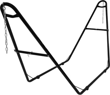 Heavy-Duty Hammock Stand for Outside, 550 lb Capacity, Black | Rust-Resistant Steel Metal Double Hammock Frame, Fits