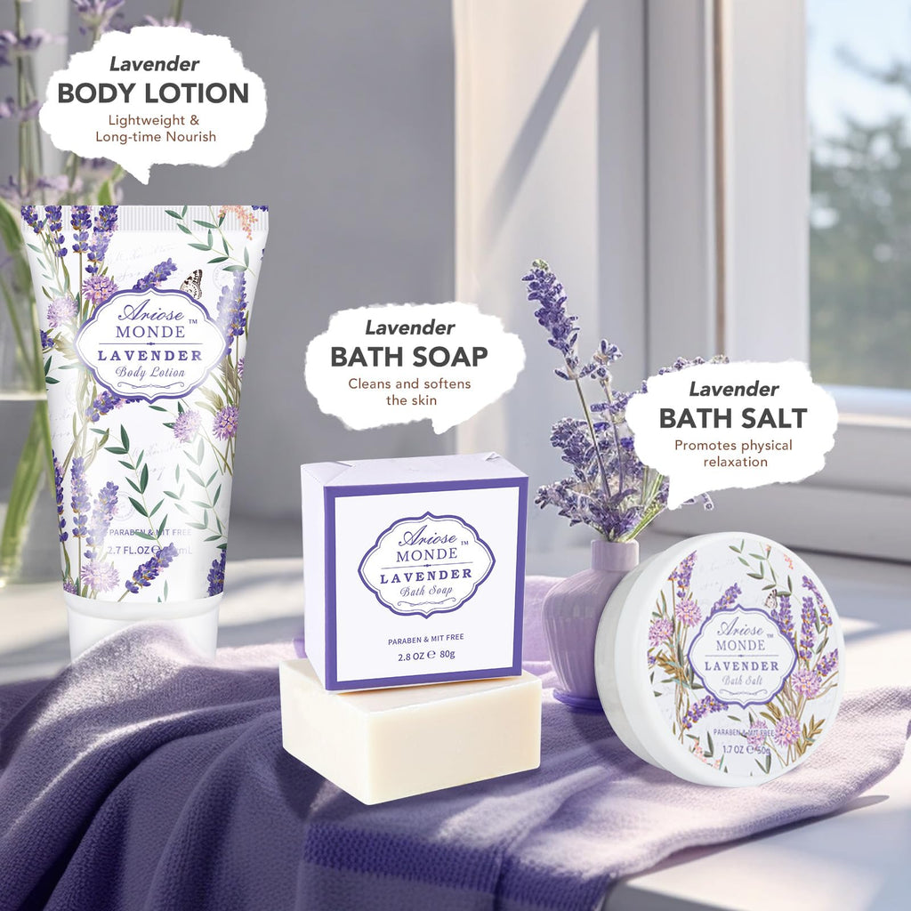 Gift Baskets for Women, Lavender Gift Sets for Women Self Care