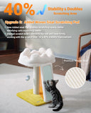 Cat Tree, Cloud Cat Tower with Soft Bed, Cat Scratching Post & Pad with Larger Perch for Window Viewing