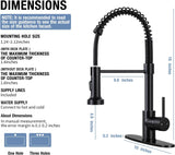 Kitchen Faucets with Pull Down Sprayer Single Handle 1 or 3 Holes Spring Kitchen Sink Faucet with Deck Plate for