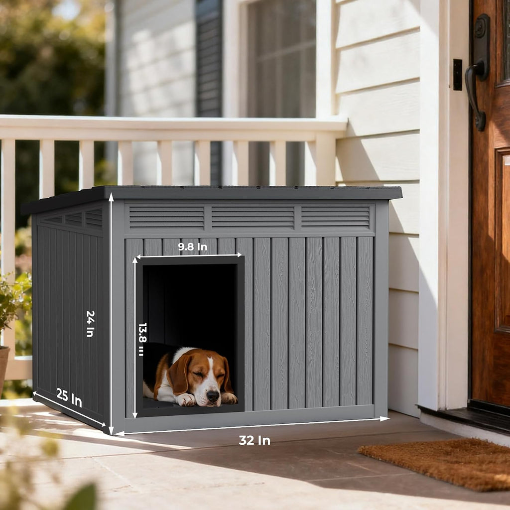 Dog House Indoor Outdoor, Waterproof Dog House for Small to Medium Dogs, Easy to Assemble and Clean, Doghouse with Air