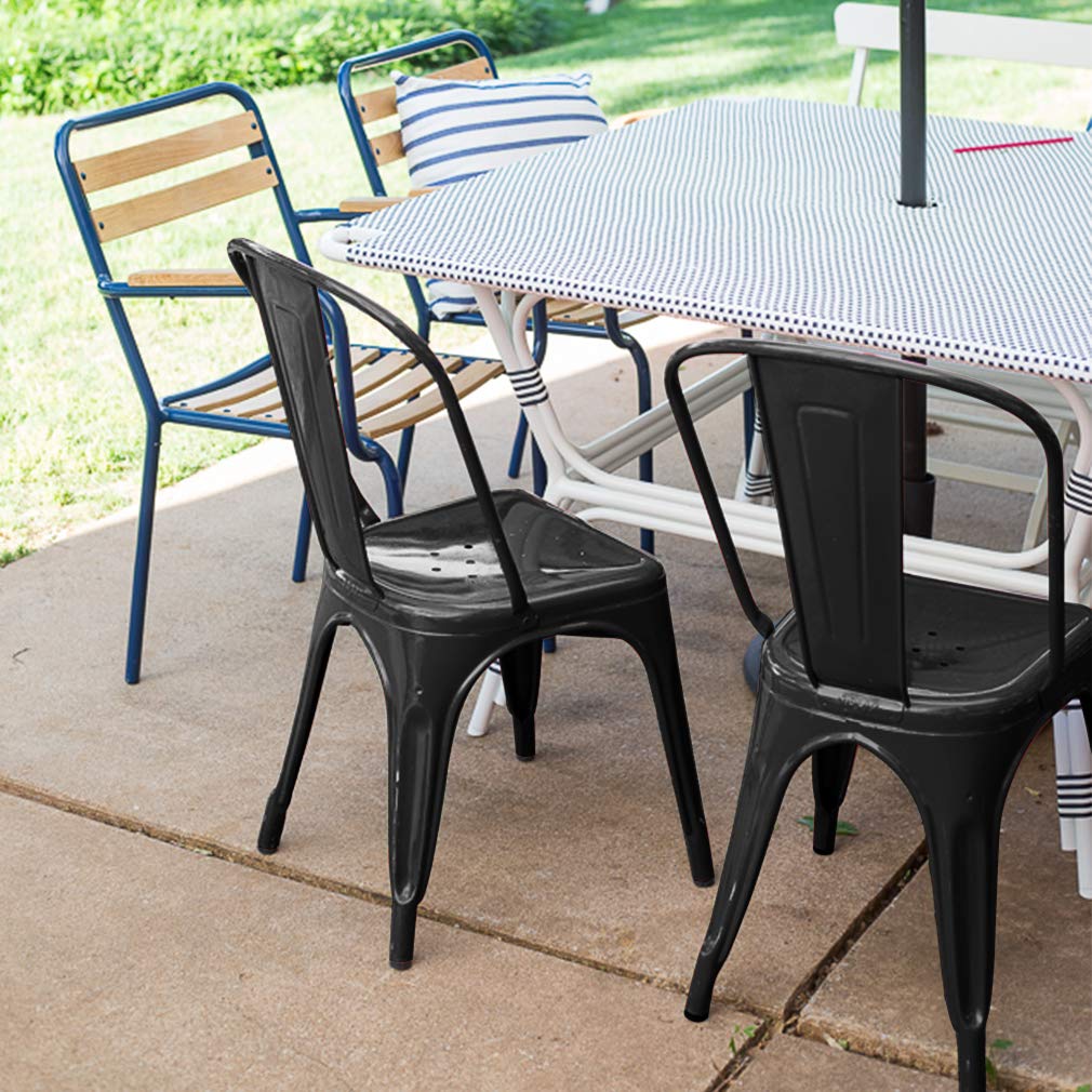 Metal Dining Chairs Set of 2 Patio Chair Indoor Outdoor Chairs Kitchen Metal Chairs Restaurant Chair 18 Inch Seat