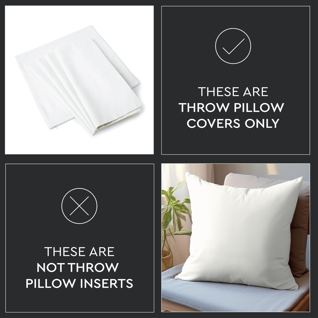 XO Throw Pillow Covers, Cotton, No Inserts 22"x22"