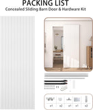 40"x86" Concealed Sliding Barn Door with Soft Close Hardware Kit, White Hidden Door for Opening 32"-